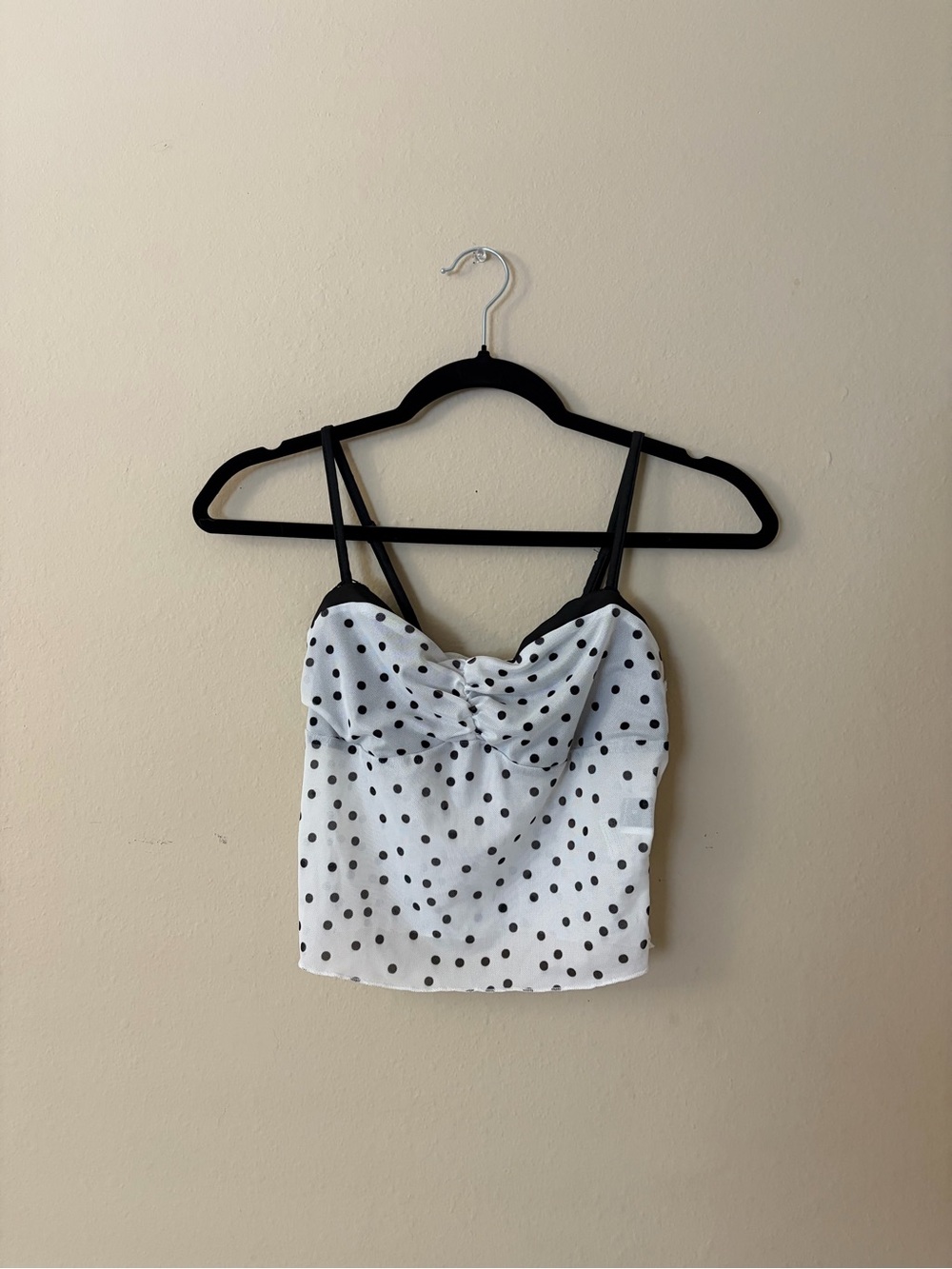 Mesh Polka Dot Cami Tank Top